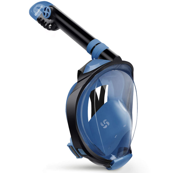 GREATEVER G2 FULL FACE SNORKEL MASK WITH LATEST DRY TOP SYSTEM - L/XL - BLUE - Like New