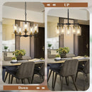 Sucolite 5-Light Chandelier with Clear Glass Shades 3358-P5-BK - Black/Gold Like New