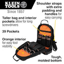 Klein Tools 55421BP-14 Tool Backpack 39 Pockets Black/Orange/Gray - Brand New