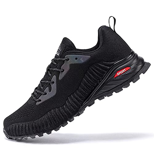M903-2E KRICELY MEN'S TRAIL RUNNING SHOES, WIDE SIZE: 9.5 (M9.5) WIDTH - BLACK - Like New