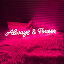 Neon Sign Always and Forever-Personalized Home LED Neon Light Signs B09VGM66P7 - Like New