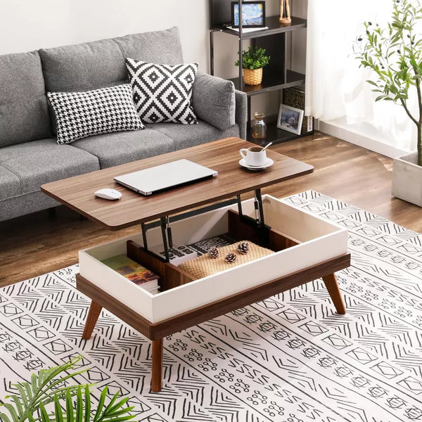 BIDISO LIFT TOP COFFEE TABLE, 15.7H X 39.3W X 16.53D IN - WALNUT - Like New