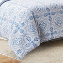 Style Quarters Queen Comforter Set 3 Pieces Geometric Boho Bedding Sets -Blue - Brand New