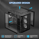 DARKFLASH ATX MID-TOWER GAMING PC CASE BACK PLUG-IN BTF MOTHERBOARD - BLACK - Like New