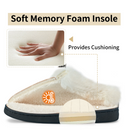 AOMIGOCT MEMORY FOAM WOMEN'S NON SLIP CLOSED TOE SLIPPERS - US 7.5-8.5 - KHAKI - Like New