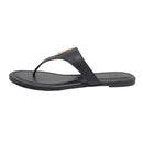 48255 TORY BURCH JOLIE FLAT THONG TUMBLED LEATHER SANDAL BLACK SIZE 9.5 - Like New