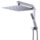 HYEASTR 12 inch Rainfall Shower Head Combo All Metal Dual Square - Chrome - Brand New