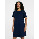 TIME AND TRU COTTON T-SHIRT DRESS WITH SHORT SLEEVES - SIZE: WOMEN M - DARK NAVY - Brand New