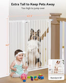 COMOMY 42" EXTRA TALL BABY GATE FOR STAIRS, FITS 29.5" TO 43.3" OPENING - WHITE - Like New