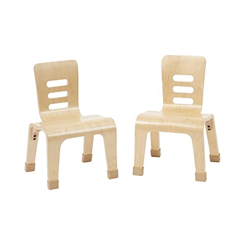 ECR4KIDS Bentwood Chair, 12" Seat Height, Stackable Seats, 2-Pack - Natural - Like New