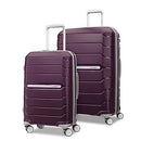 SAMSONITE FREEFORM 2-PIECE LUGGAGE SET CARRY-ON & LARGE CHECKED LUGGAGE - PURPLE - Brand New