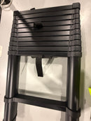 LADDER 10.5 FT ALUMINUM TELESCOPING LADDER HEAVY DUTY 330 LBS CAPACITY - BLACK - Like New