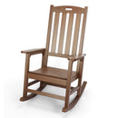 QOMOTOP PATIO OVERSIZED ROCKING CHAIR OUTDOOR, 385LBS SUPPORT -BROWN - Like New