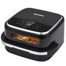 ROAAEE PIZZA OVEN & AIR FRYER, 4.5QT 11-IN-1 FLAT AIRFRYER - BLACK/SILVER - Like New