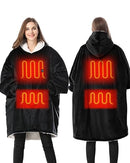 VENUSTAS HEATED BLANKET HOODIE BATTERY PACK UNISEX OVERSIZED 2169 - BLACK - Like New