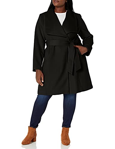 COLE HAAN WOMEN'S BELTED WOOL CLASSICALLY ELEGANT COAT - SIZE 2 - BLACK - Brand New