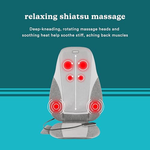 Homedics Shiatsu + Kneading & Vibration Massage Cushion with Heat, MCS-382HJ - Like New