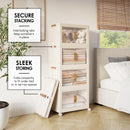 HEARTH & HARBOR 3 PACK STACKABLE STORAGE BINS WITH LIDS 21 GAL 84.5 QT - WHITE - Like New