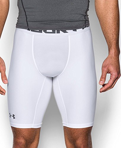 1289568 Under Armour Men's HeatGear Armou 2.0 9-inch Compression White S - Brand New
