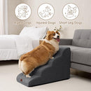 EHEYCIGA CURVED DOG STAIRS RAMP, 4-STEP HIGH BEDS, 19.7" H PET STEP - GREY - Brand New