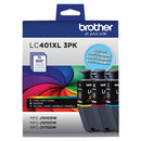 Brother Genuine LC401XL 3PK High Yield 3-Pack Color -Ink -Cartridges - Brand New