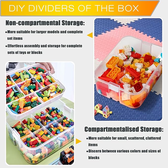 WillingHeart Kids Toy Storage Box Lego Stackable Building Blocks - WHTP01 Like New