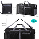 Woogwin Travel Duffel Bag Large Foldable Waterproof Overnight Bag 150L - BLACK - Like New