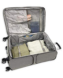9300-5S LONDON FOG NEWCASTLE 20" EXPANDABLE SPINNER CARRY-ON BLACK HERRINGBONE - Brand New