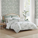 LAURA ASHLEY FULL/QUEEN COMFORTER SET PREMIUM COTTON, GREEN TOILE - R76948-GRN - Like New