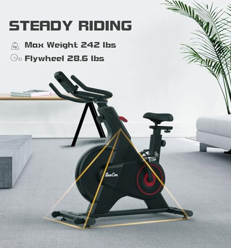 BANCON STATIONARY EXERCISE BIKE MAGNETIC RESISTANCE BICYCLES - BLACK-RED - Like New