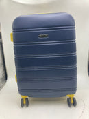 ROCKLAND MELBOURNE 20-INCH HARDSIDE SPINNER CARRY-ON LUGGAGE NAVY BLUE YELLOW - Like New