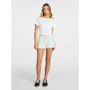 NO BOUNDARIES FOLDOVER SHORTS LACE TRIM - SIZE: M - PLATINUM SILVER HEATHER - Brand New