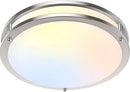 TOBUSA 10" LED Flush Mount Ceiling Light 5 Color Modern Round - Brushed Nickle - Like New