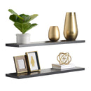 DELTA 2 PACK FLOATING SHELVES 36" X 8" X 1" REFORESTED NATURAL WOOD - BLACK - Like New