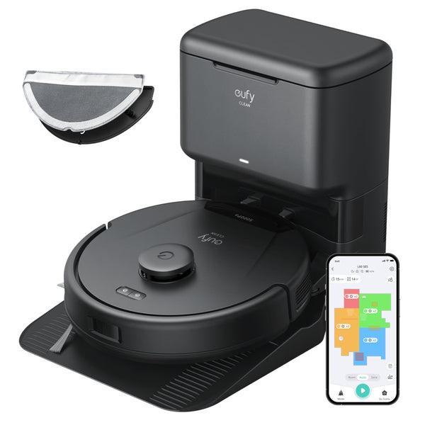 Eufy Like-New L60 Hybrid Robot Vacuum with Self Empty Station (Renewed) - Black - Like New