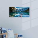 Large Canvas Print Picture Painting Blue Green Landscape Nature 20x40in - Brand New