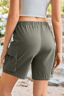 IVIR Summer Women 8" Cargo Bermuda Shorts Knee Length Outfits Army Green XL - Brand New
