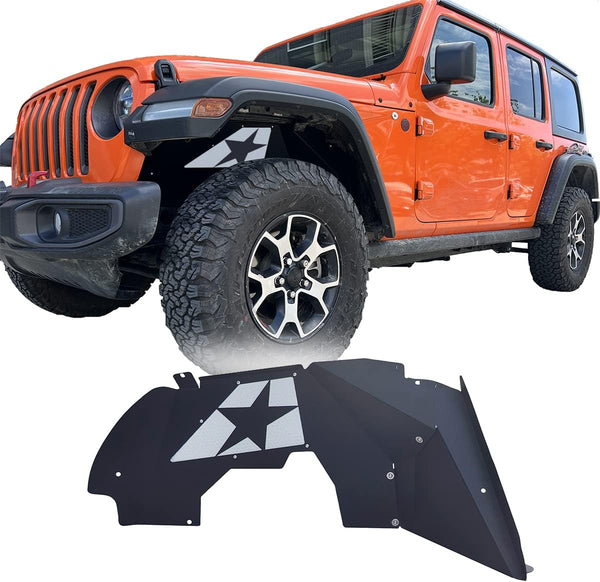 YZONA Front Inner Fender Liners Compatible w 2018-2024 Jeep Wrangler (2/4 Doors) - Like New