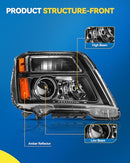 PHILTOP Headlight Assembly for 2016-2017 Terrain, Black Housing, Clear Lens - Brand New