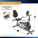 Marcy Magnetic Recumbent Bike with Adjustable Resistance and Transport Wheels - Like New