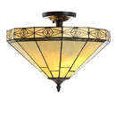 JONATHAN Y Jasmine 2-Light Semi-Flush Mount 16" Tiffany Mosaic, Cream - Brand New