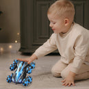 REMARKABLE GOODZ 8 WHEELS STUNT CAR WITH REMOTE - BLUE - Like New