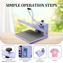 CHICCOUTURED HEAT PRESS, 16X20 INCH T-SHIRTS HEAT PRESS MACHINE - PURPLE - Like New