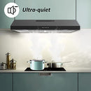 Black Range hood 30 inch 300CFM Under Cabinet Range Hood Ducted Ductless - Black - Like New
