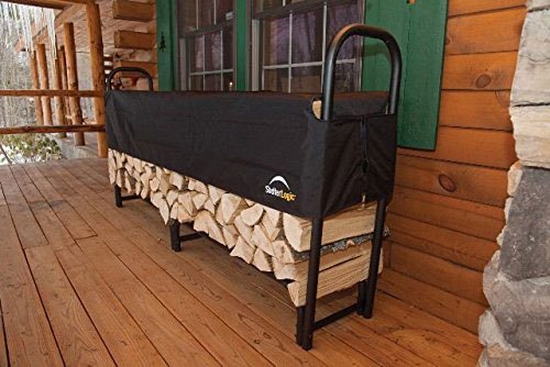 SHELTERLOGIC 8' ADJUSTABLE HEAVY DUTY OUTDOOR FIREWOOD RACK 90402 - Black - Like New