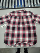 DASH BUTTON UP SHIRT SIZE: MEN L - BURGUNDY BLACK - Brand New