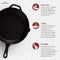 CUISINEL CAST IRON SKILLET 12"-INCH FRYING PAN PRE-SEASONED OVEN SAFE COOKWARE - Like New