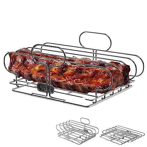 Yukon Glory Rib Racks for Grilling and Smoking Rib Grilling Rack YG-202 - Silver Like New