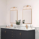 DURENT LIGHTING GOLD BATHROOM LIGHT FIXTURE, 3 LIGHT VANITY LIGHTS - GOLD - Like New