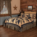 B07RQHWZPQ VHC Brands Dakota Star King Quilt 105Wx95L Country Patchwork Black - Brand New